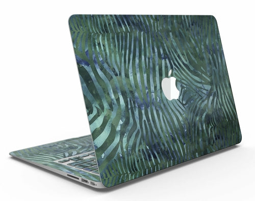Deep Green and Blue Watercolor Zebra Pattern - MacBook Air Skin Kit